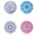 Printed Suede Natural Rubber Ultralight Portable Foldable Anti Slip Round  Yoga Meditation Mat